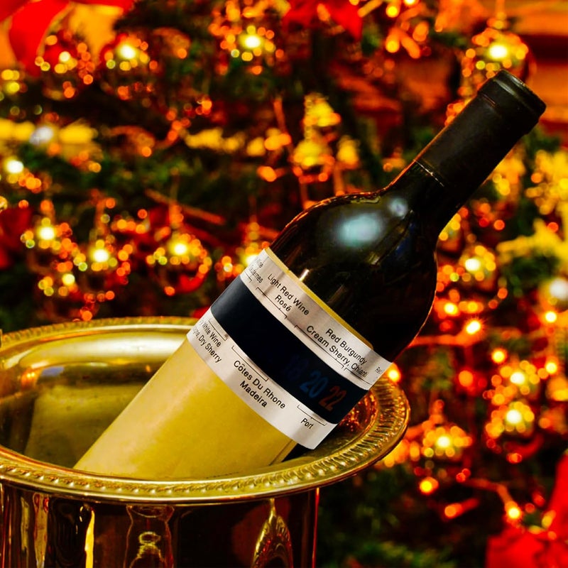 Flylin 2Pcs Stainless Steel Wine Bottle Thermometer, Digital LCD Display, Reusable, Portable, Ideal for Red & White Wine, Champagne, Whisky & Ale - Image 3